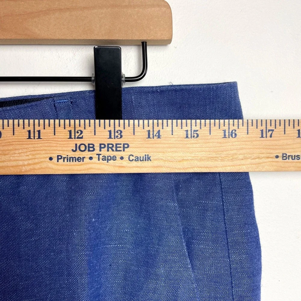 Banana Republic Blue Linen Blend Straight Leg Dress Pants Sz 6 Office Business
